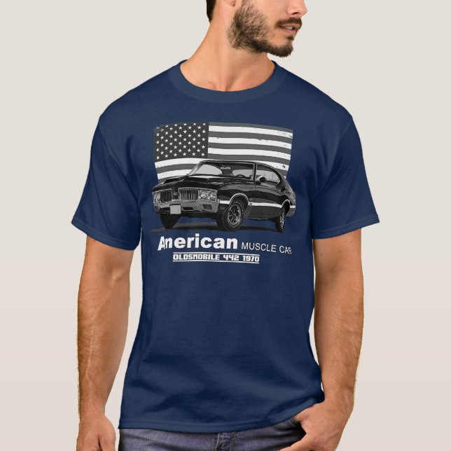 Camiseta Oldsmobile 442 American Muscle 60s 70s Old is Gold (Frente)