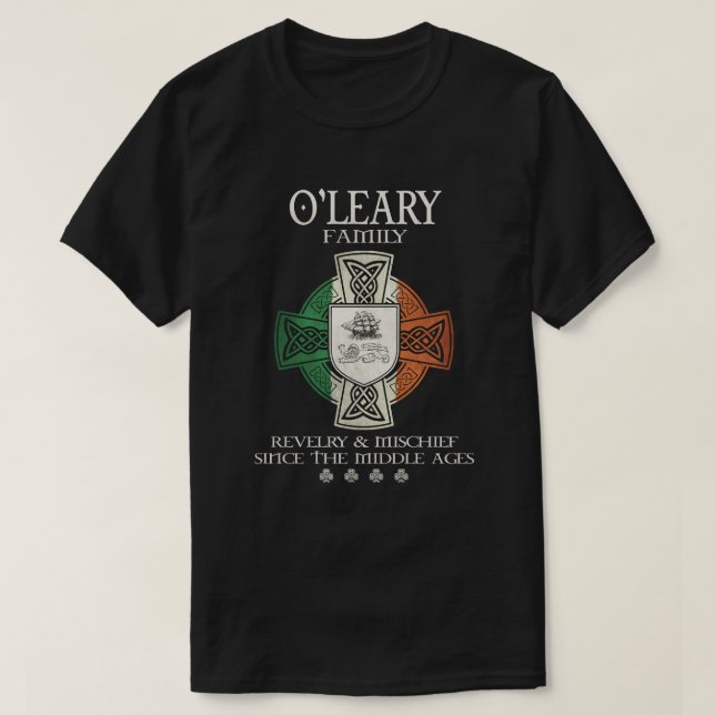 Camiseta O'Leary Family Ireland O'Leary apelido (Frente do Design)