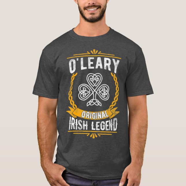 Camiseta OLeary Irish Name Gift Vintage Ireland Family (Frente)