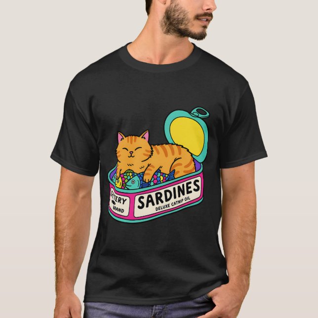 Camiseta Óleo de Catnip de Sardinha de Gato (Frente)