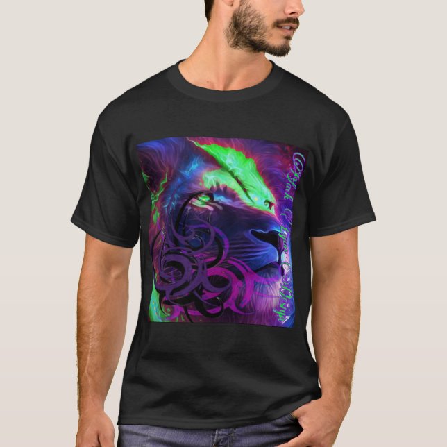 Camiseta Óleo de leão Black Lyon design (Frente)