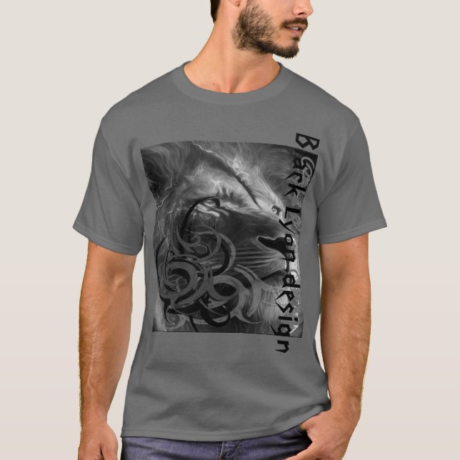 Camiseta Óleo de leão Black Lyon design gr3 (Frente)