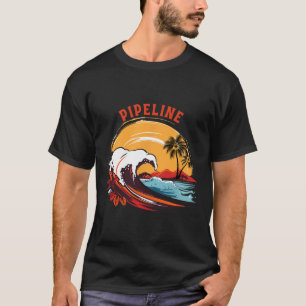 Camiseta Oleoduto do pôr do sol retrô Havaí Surf de verão