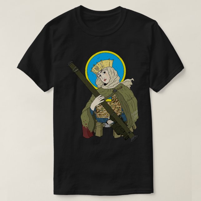 Camiseta Olga do santo ukrainiano de Kiev com um dedo (Frente do Design)