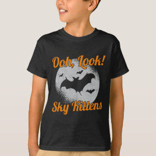 Camiseta Olha, Gatinhos Céus Bat Halloween Bats