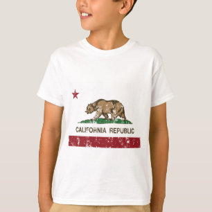 Camiseta Olhar afligido bandeira da república de Califórnia