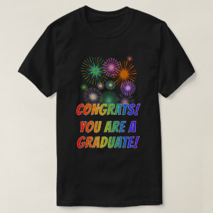 Camiseta Olhar "CONGRATS do arco-íris do divertimento! VOC