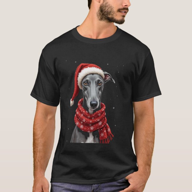 Camiseta olhar de cachorro de Natal (Frente)