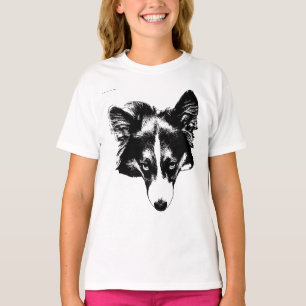 Camiseta olhar de contorno brilhante