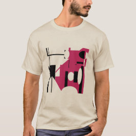 Camiseta Olhar em Abstrato MCM de Formas Geométricas Negras