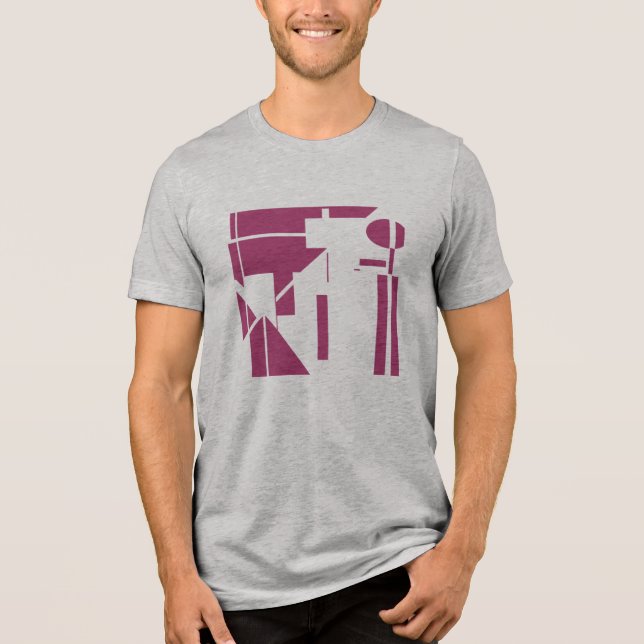 Camiseta Olhar em Formas de Borgonha Abstrato Geométrica (Frente)