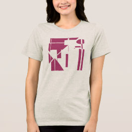 Camiseta Olhar em Formas de Borgonha Abstrato Geométrica