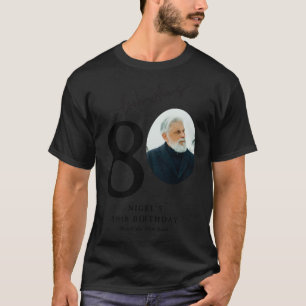 Camiseta Olhar Engraçado Quem Faz 80 Estiloso Aniversário d
