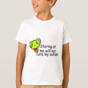 Camiseta Olhar fixamente em mim não me curará autismo (a