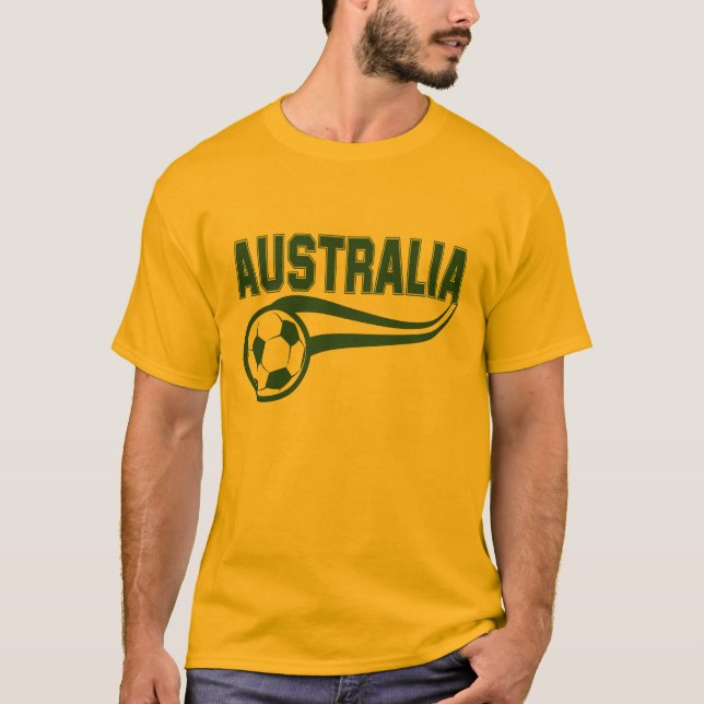 Camiseta Olhar para a Austrália e o design de bola de futeb (Frente)