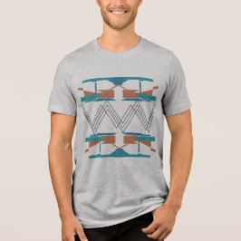 Camiseta Olhar Turquesa Azul Laranja Zig-zag Sudoeste