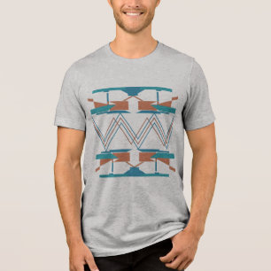 Camiseta Olhar Turquesa Azul Laranja Zig-zag Sudoeste