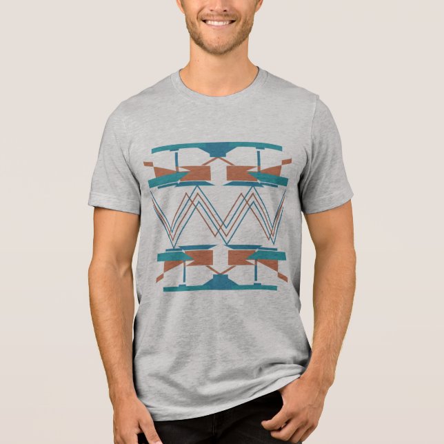 Camiseta Olhar Turquesa Azul Laranja Zig-zag Sudoeste (Frente)