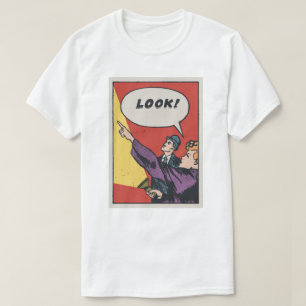 Camiseta OLHE! A Coisa no Céu • Arte de Quadrinhos da Era d