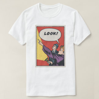 Camiseta OLHE! A Coisa no Céu • Arte de Quadrinhos da Era d