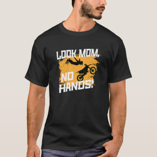 Camiseta Olhe Mãe Sem Mãos Sujando Meninos Bicicleta De Cam