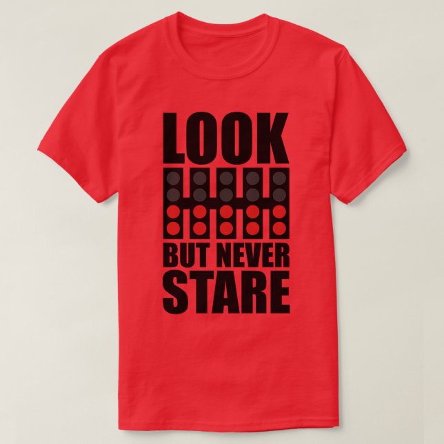 Camiseta Olhe, mas nunca olhe para a Design F1 (Frente do Design)
