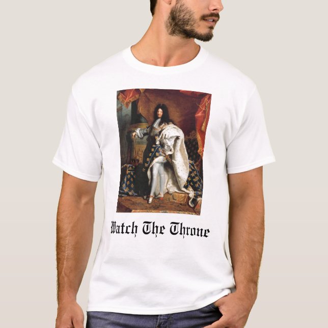 Camiseta Olhe o trono (rei Louis XIV) (Frente)