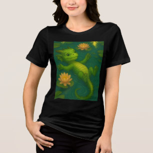 Camiseta Olhinhos de filhotes verdes e bebês bonitos, drago