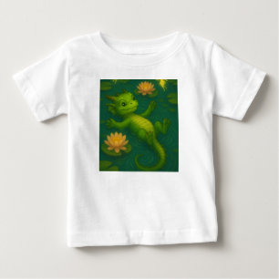 Camiseta Olhinhos de filhotes verdes e bebês bonitos, drago