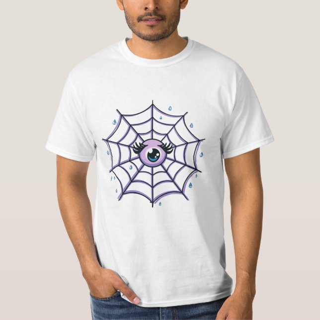 Camiseta Olho bonito de desenho em uma Web cintilante (Frente)