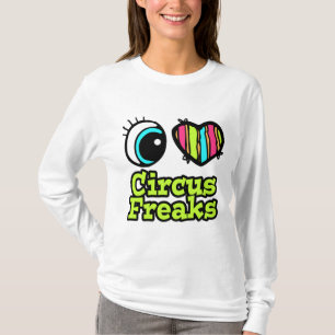 Camiseta Olho Brilhante Coração Eu Amo Palhaços de Circo