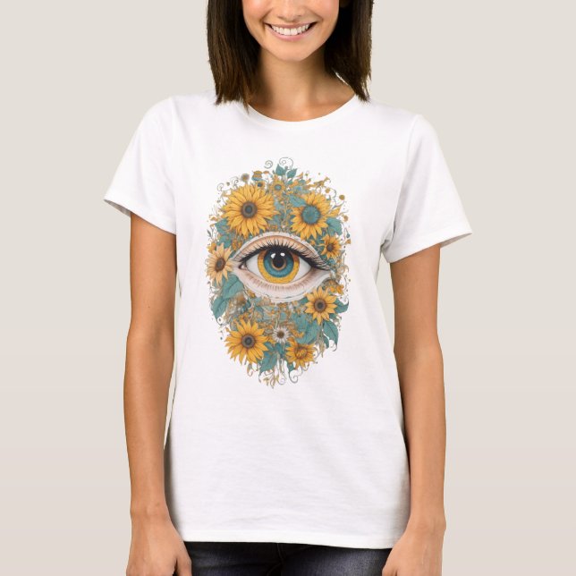 Camiseta Olho com flores amarelas (Frente)