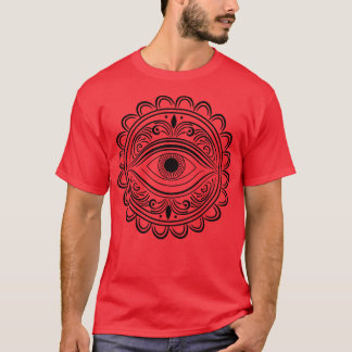 Camiseta Olho com tatuagem de ornamento floral