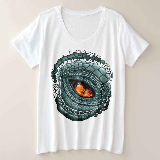 Camiseta Olho de Predador Réptil Primitivo (Frente do Design)