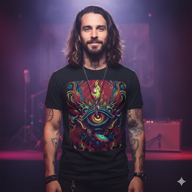 Camiseta Olho Flaming - Arte Visionária (Criador carregado)