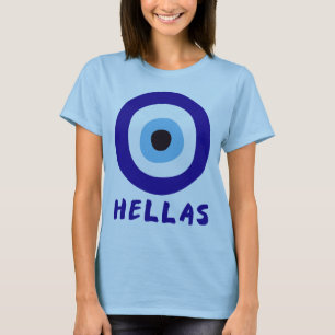 Camiseta Olho Mau Grego Feminino Azul Hellas