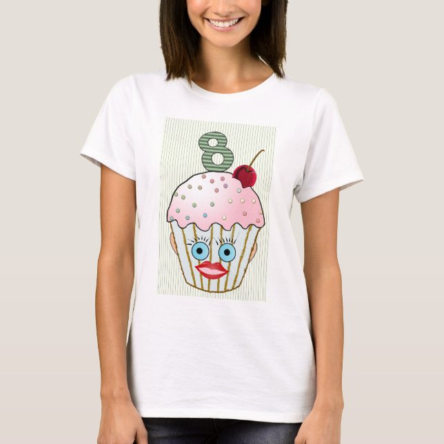 Camiseta Olho oito bonitos da cara do teste padrão do (Frente)