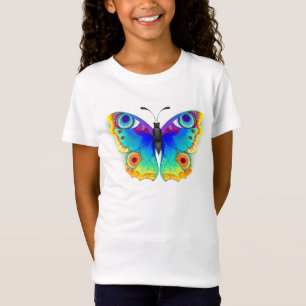 Camiseta Olho Peacock da Borboleta Arco-Íris