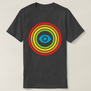 Camiseta olho retro da visibilidade do arco-íris