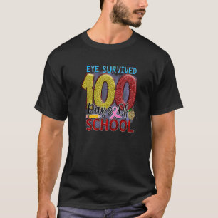 Camiseta Olho Sobreviveu 100 Dias De Escola Professor Alun