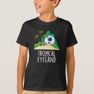 Camiseta Olho Tropical da Ilha Divertida Trocadilho Fundo E