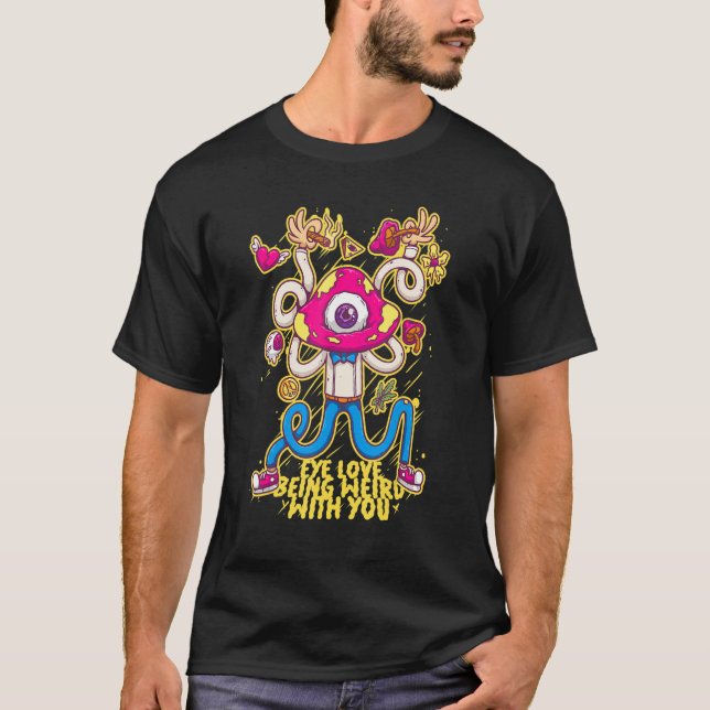 Camiseta Olhos Adorados Por Serem Estranhos E Psicodélicos, (Frente)
