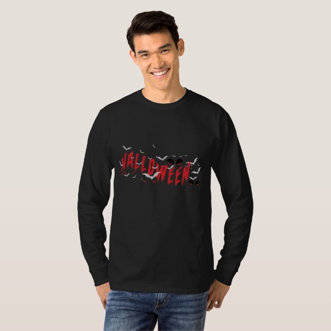 Camiseta Olhos Assustadores, Humor Halloween (Frente Completa)