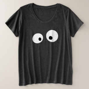 Camiseta olhos brancos bonitos, divertidos e bonitos com pu