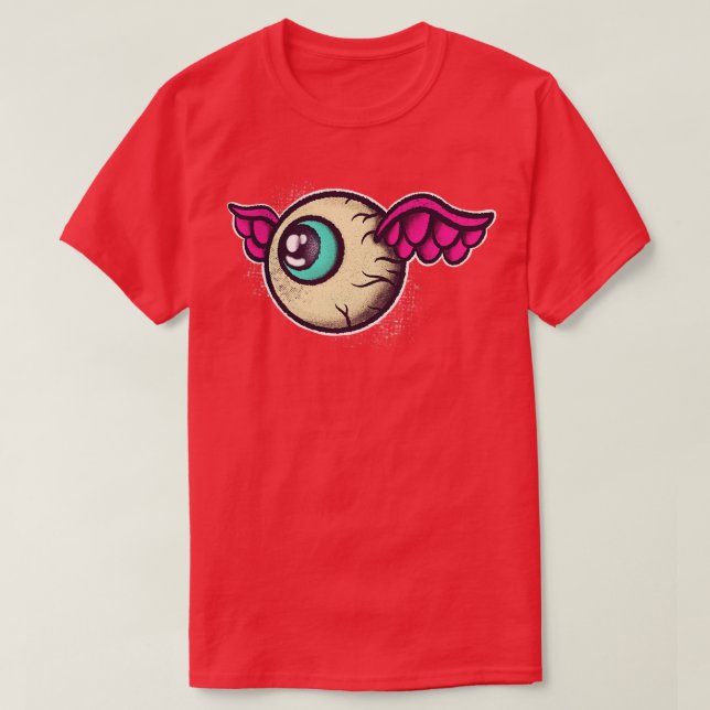 Camiseta Olhos Com Tatuagem De Asas (Frente do Design)
