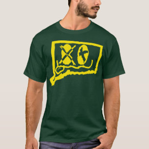 Camiseta Olhos CT Grunge de Connecticut Sorrindo Face Preta