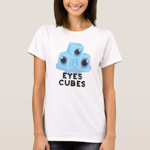 Camiseta Olhos Cubos Engraçados Com Gelo