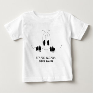 Camiseta Olhos Curiosos - Sorria - Adicione Seu Texto/Cor