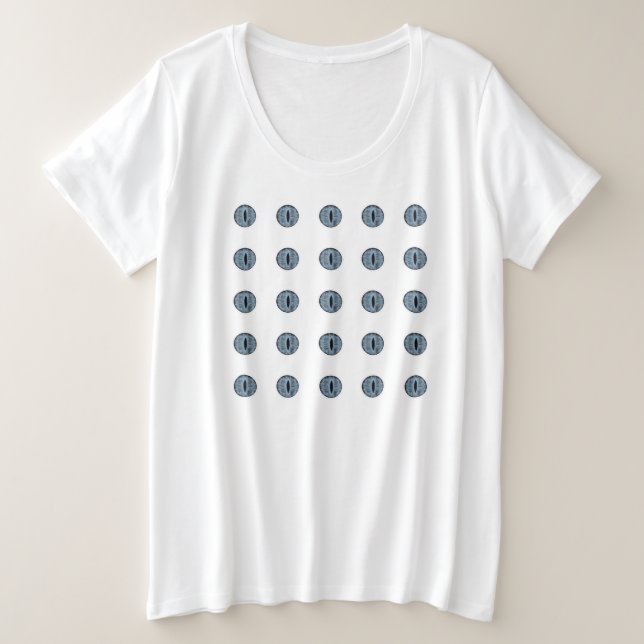 Camiseta Olhos de Bolinhas Azul do Halloween (Frente do Design)