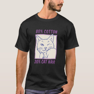 Camiseta Olhos de gato fofos espremedor dizendo 80 algodão